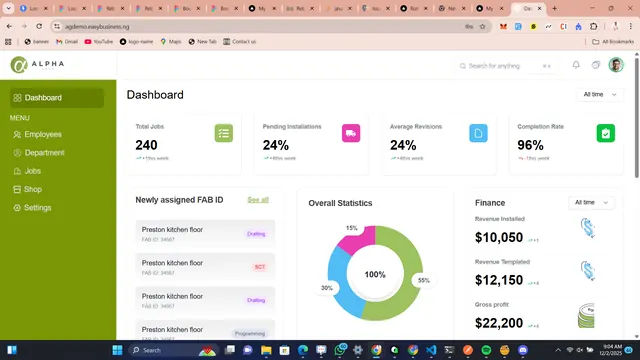 Fabrication Workflow Management System preview
