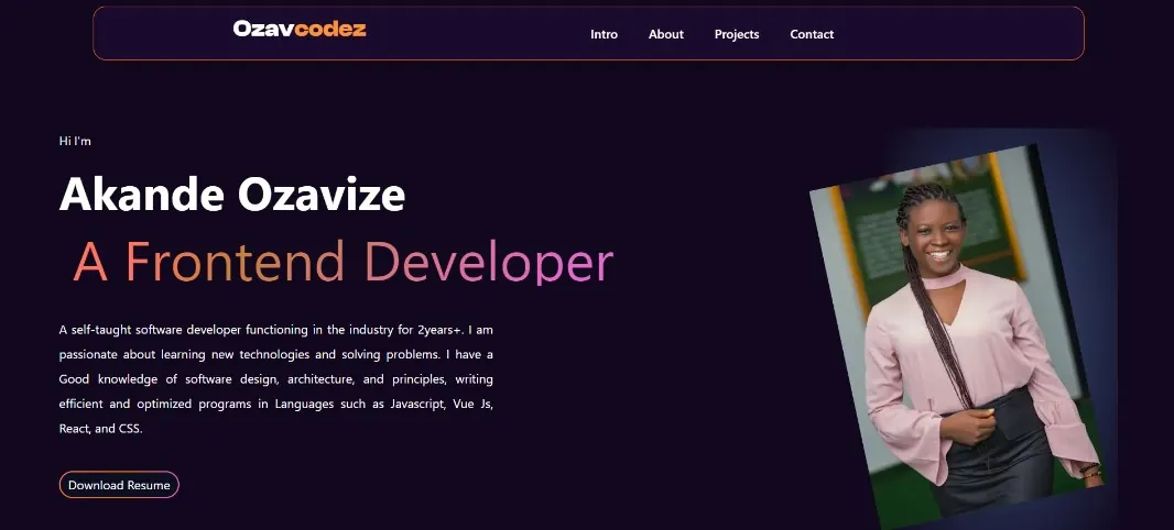 Portfolio Website preview